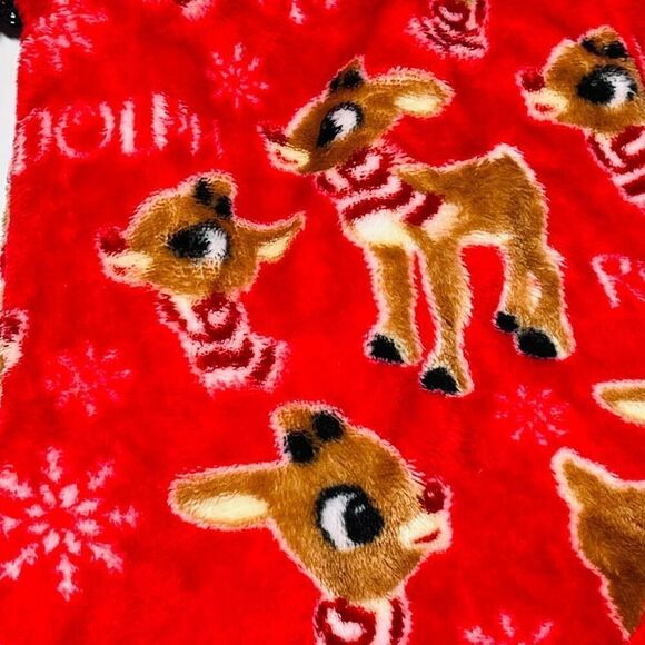 "RUDOLPH"  the red nose reindeer ladies Red Pajama  fleece Pants Size sm… - Picture 4 of 6